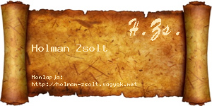 Holman Zsolt névjegykártya